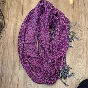 Leopard Print Purple and Pink Scarf